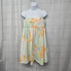 Asos Green Orange Tank Tunic Pleated Boho Hippie Floral Leopard Festival 14